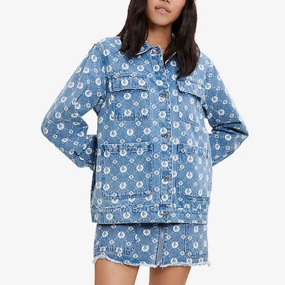 Rare Maje X Sailor Moon Bmoon Monogram Denim Jacket Size 40 - Picture 3 of 10